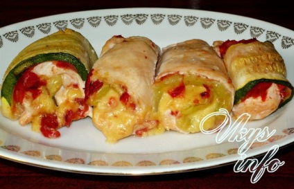 Rolls squash csirke recept fényképpel (csirke) Rolls squash csirke recept egy fotó