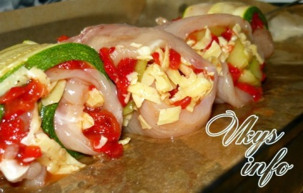 Rolls squash csirke recept fényképpel (csirke) Rolls squash csirke recept egy fotó