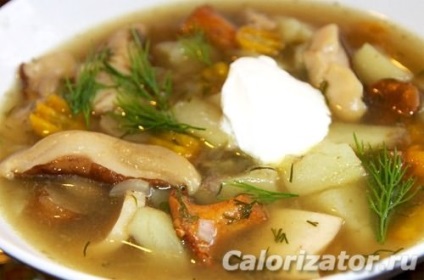 Суп грибний калорійність на 100 грам