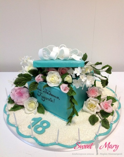 Esküvői torta Tiffany stílusú sütemények, cap-torta, édesség, hogyan lehet