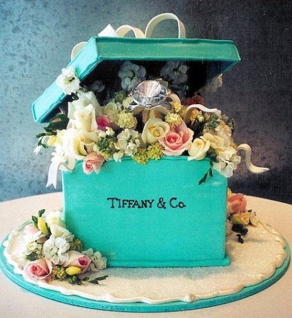 Esküvői torta Tiffany stílusú sütemények, cap-torta, édesség, hogyan lehet