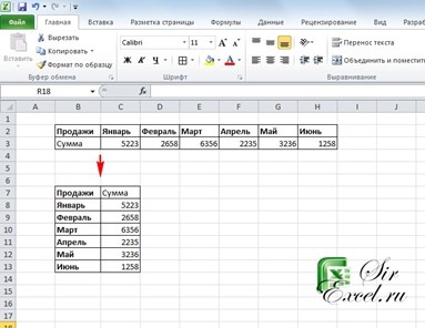 Tömegközlekedési - automatikus transzponálás adatokat Excel, sirexcel