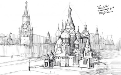 Festés órák - hogyan kell felhívni a ceruzát Kreml szakaszaiban