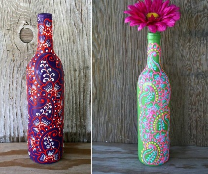 Vázák üveg dekoráció, festés és vágás 1