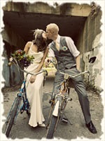 Kerékpár és szerepét az esküvői fotók - Én vagyok a menyasszony - cikket készül az esküvőre és segítőkész