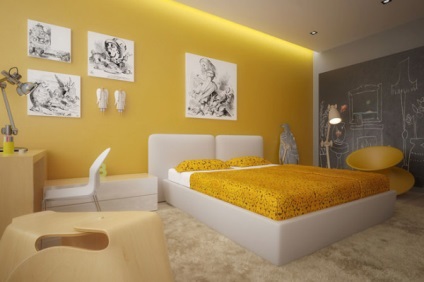 A Sárga tapéta a falak számára a használati utasítást, a bevonat a sárga-zöld színű, videó és fotók