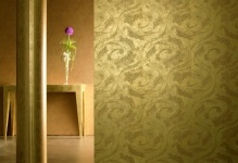 A Sárga tapéta a falak számára a belső, fotó, arany könyv, világos színű, milyen bútorok megközelíti
