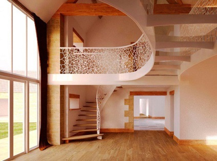 12. Ötletek szép design lépcsőn a házban (a ház) 12. Ötletek szép lépcsőház design ház