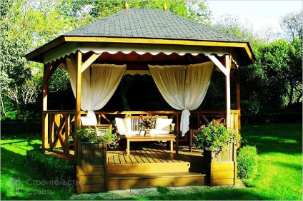 Pavilon az udvaron kezével vegye és gyártani, nasha besedka (krasivaya besedka az udvarban) Pavilon az udvaron kezével vegye és gyártani, nasha besedka