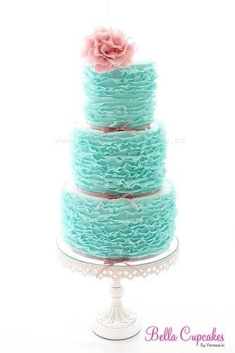 Turquoise esküvői torta