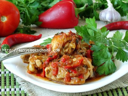 Chakhokhbili Chicken grúz-lépésre recept fotókkal, egyszerű receptek (recept) Chakhokhbili Chicken grúz-lépésre recept fotókkal, egyszerű receptek