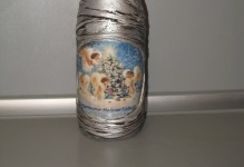 Decoupage palackok férfiak születésnapját tervezés, a master-osztályú férfi, a téma Brandy,