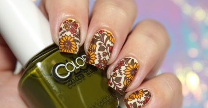 Nail design napraforgó (kialakítás) Nails tervezés napraforgó
