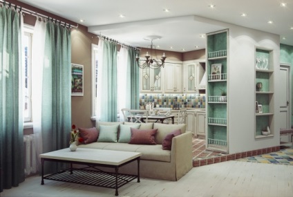 konyha belső kialakítása ötvözi a nappali, konyha kombinált nappali fotók