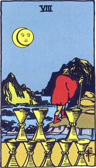 Tarot kártya nyolc tálak nyolc csésze - Meri Grir (csésze) Tarot kártya nyolc tálak nyolc csésze - Meri Grir