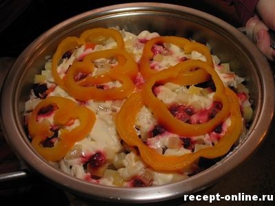 Курка з овочами, приготовані в сковороді Цептер