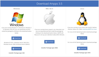 Helyi webszerver ampps hol letölteni, hogyan kell telepíteni és konfigurálni ampps Windows Server 10 blog