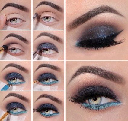 Make-up az új 2018 fényképpel (szem smink az új évben) Make-up az új 2018 fényképpel