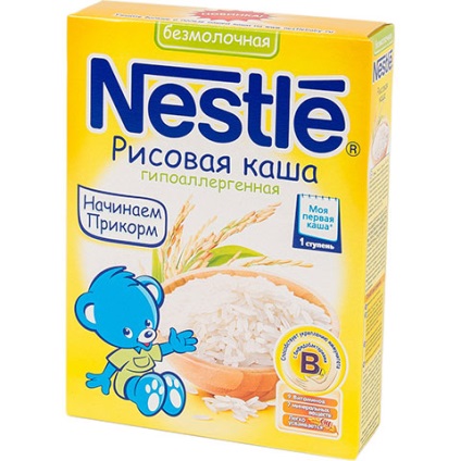 Tej, tejtermék-mentes rizs zabkása Nestlé, hogy mit válasszon, hogy ne allergia