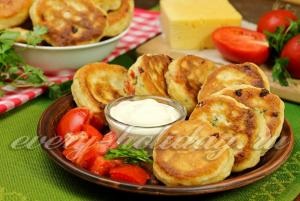 Palacsinta paradicsom és a sajt recept (tojás) Fánk paradicsommal és sajttal recept