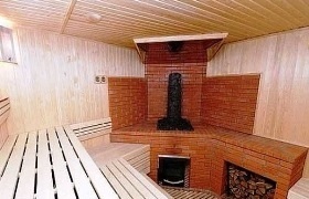 A fűtés és tűzhely egy svéd egy tégla ház