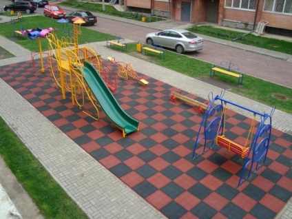 Gumi cserép kerti utak, játszóterek (játszóterek) Gumi cserép kerti utak, játszótér