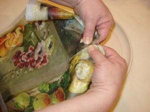 Rizspapír tanulmányozására decoupage technikával készült művei (decoupage) Rizspapír decoupage tanulmány a munkafolyamat