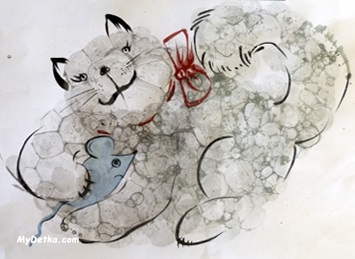 Rajzolj egy cica szappanbuborékok