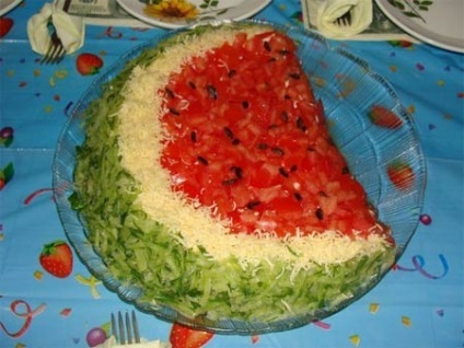 Saláta görögdinnye szelet találni a recept, és főzzük