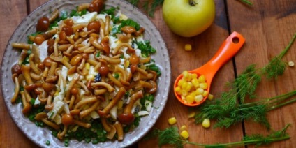 Saláta ecetes gomba - receptek képekkel, kalória (saláta marinált gombával recept fotó) Saláta ecetes gomba - receptek képekkel, kalória