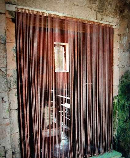 Függöny bambuszból készült henger és római - fotó a belső
