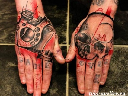 Tetoválás a kefe (ecset vázlatok tetoválás) Tattoo csuklóján