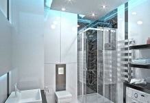 A fürdőszoba a stílus hi-tech fotó fürdőszoba és belső design, high-tech csempe