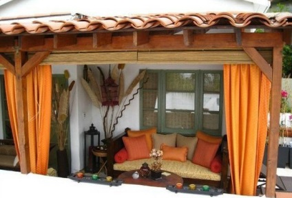 18 Ways, hogy hozzon létre függönyök pavilonok és tornácok készült ruhát, bambusz, átlátszó PVC, szép házat, és