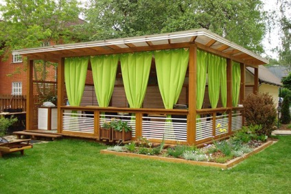 18 Ways, hogy hozzon létre függönyök pavilonok és tornácok készült ruhát, bambusz, átlátszó PVC, szép házat, és