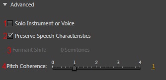 Adobe Audition szakaszon és a hangmagasság (folyamat)