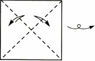 Базова форма «подвійний трикутник» - схема зборки орігамі по кроках