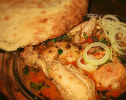 Chakhokhbili csirke a sütőben - lépésről lépésre recept fotók