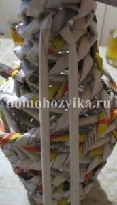 Decor palackok, a gyártási eljárás egy fotó (mester osztály szövés újságok) Decor palackok, a gyártási eljárás egy fotó