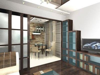 Belső szoba lakás Hruscsov, stílus, design, projekt