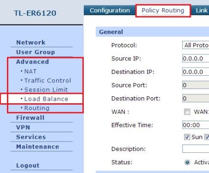 Hogyan kell helyesen konfigurálni politika routing (útválasztás) az útválasztó két port wan