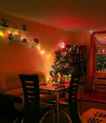 Hogyan lehet díszíteni a házat az új év, ha nincs hely az a karácsonyfa