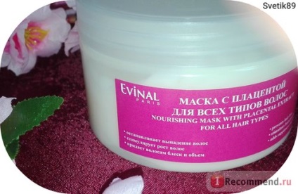 Hair Mask tápláló evinal placenta kivonat minden típusú - „Meet the mask