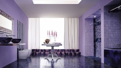 Lila és lila fürdőszoba csempe design és a fotó