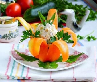 Kiadós saláta gombával - egy finom recept lépésről lépésre képek (gomba) Kiadós saláta gombával - egy finom recept lépésről lépésre fotók