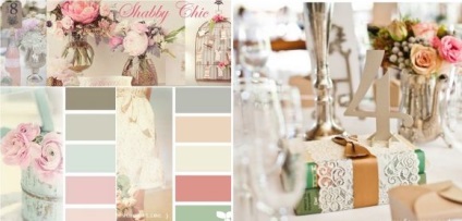 Esküvői stílus Shabby chic tervezési ötletek diadalt