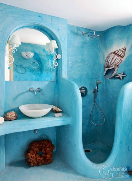 Fürdőszoba a tengeri stílusban - lehetőség fürdőszoba tervezés egy tengeri stílusban (fotók)