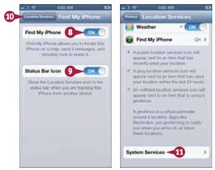 Kiválasztása adatvédelmi beállításokat, és helyét az iPhone 5 - iPhone - iPad