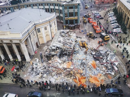 Moszkva Demolition kis kereskedelmi pavilonok