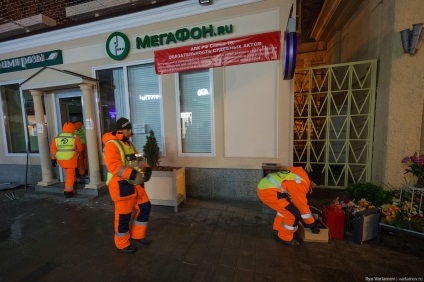 Moszkva Demolition kis kereskedelmi pavilonok